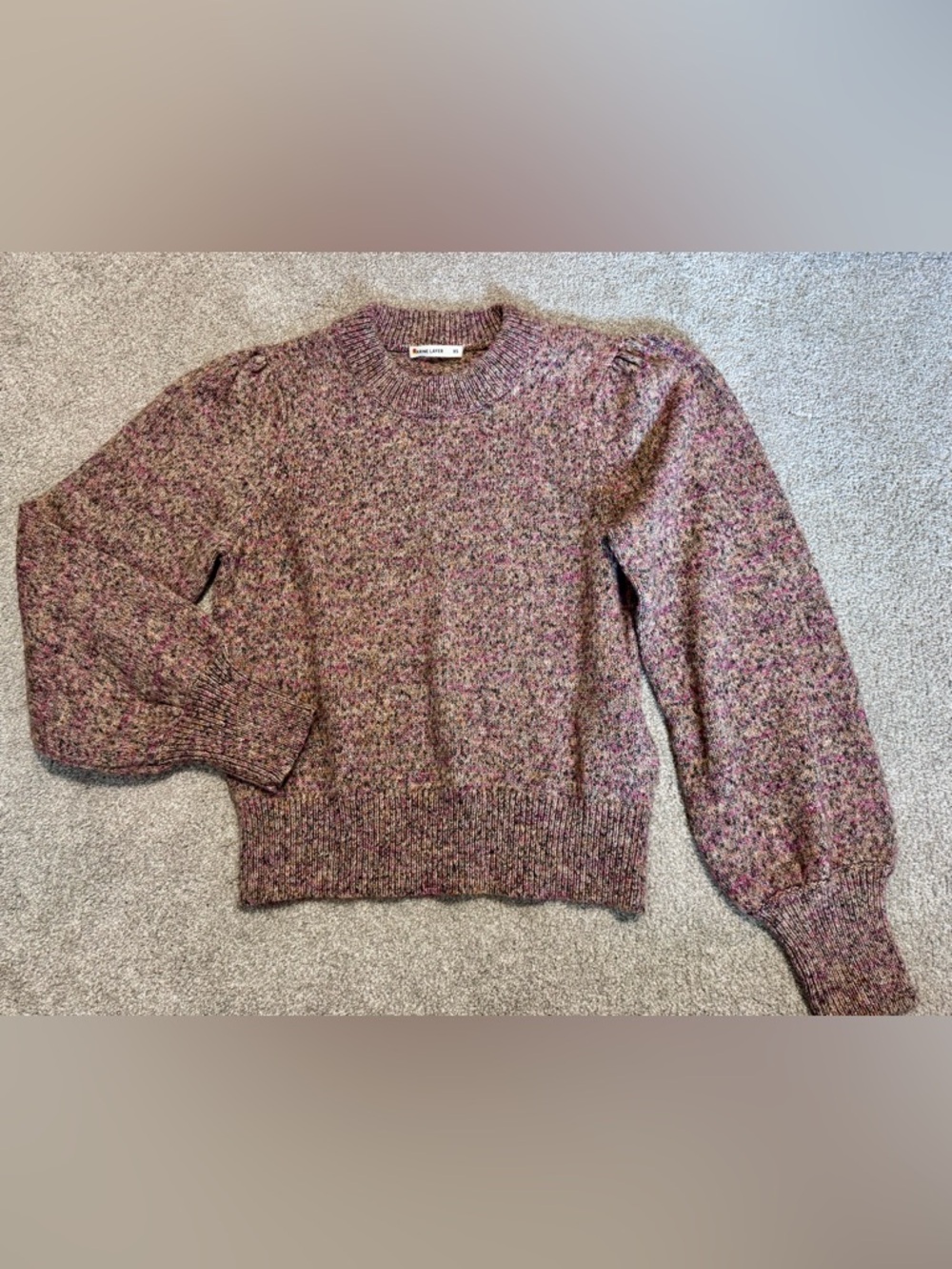 Marine Layer Chunky Knit Crewneck Sweater in Heathered Mauve